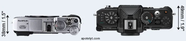 Compare X-E1 versus Zf top