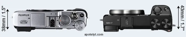 Compare X-E1 versus NEX-7 top