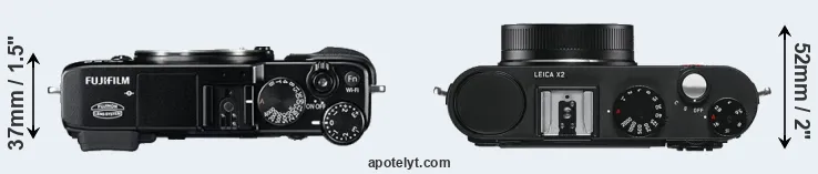 Compare X-E2 versus X2 top