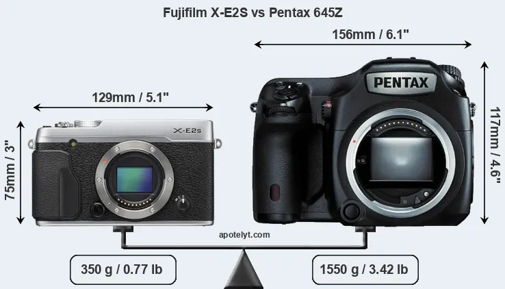 Size Fujifilm X-E2S vs Pentax 645Z
