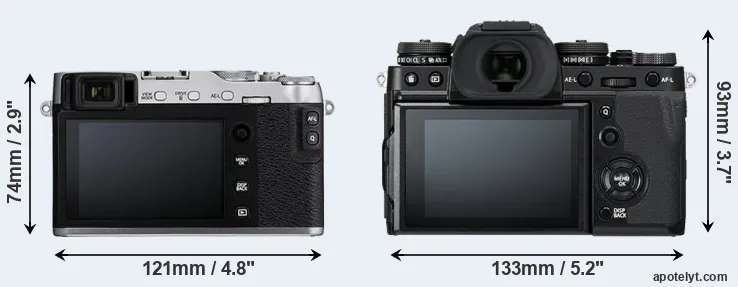 Comparison X-E3 or X-T3 rear