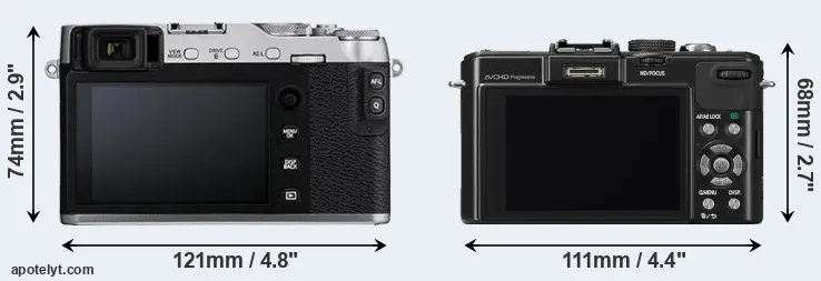 Comparison X-E3 or LX7 rear