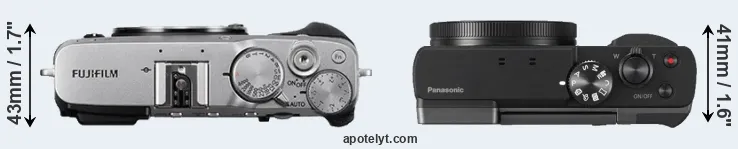 Compare X-E3 versus TZ90 top