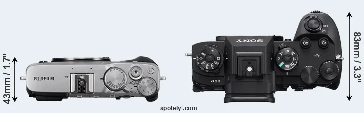 Compare X-E3 versus A9 III top