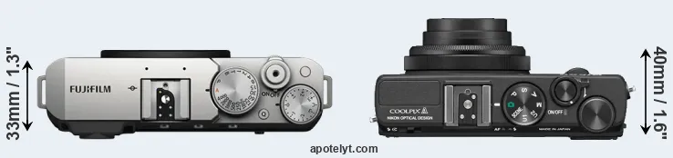 Compare X-E4 versus Coolpix A top