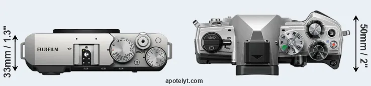 Compare X-E4 versus OM-5 top
