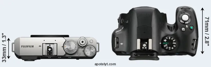 Compare X-E4 versus K-500 top