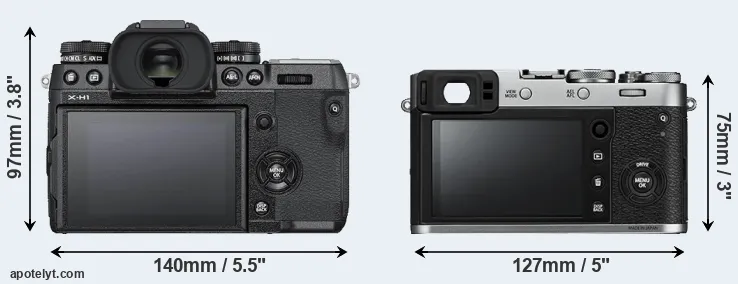 Comparison X-H1 or X100F rear