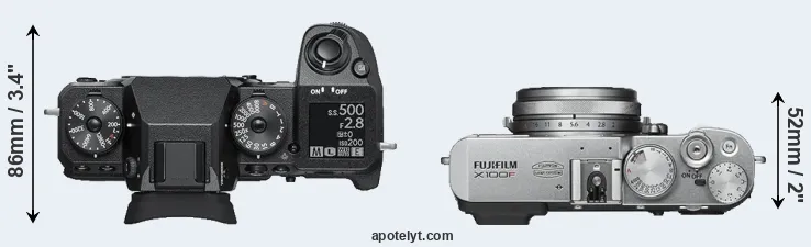 Compare X-H1 versus X100F top