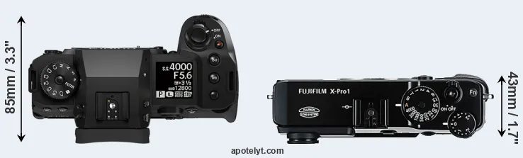 Compare X-H2S versus X-Pro1 top