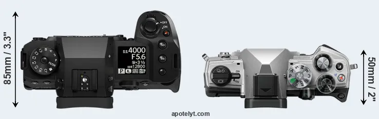 Compare X-H2S versus OM-5 top