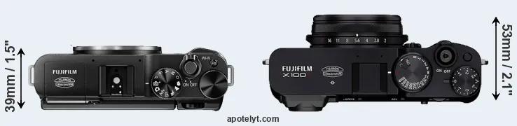 Compare X-M1 versus X100V top