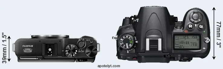 Compare X-M1 versus D7000 top