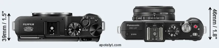 Compare X-M1 versus LX7 top