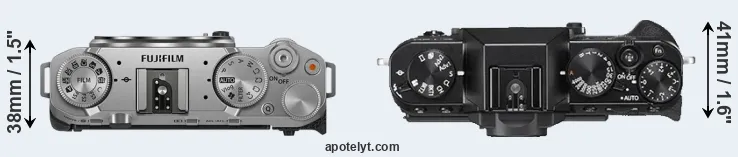Compare X-M5 versus X-T20 top