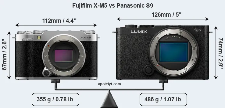 Size Fujifilm X-M5 vs Panasonic S9