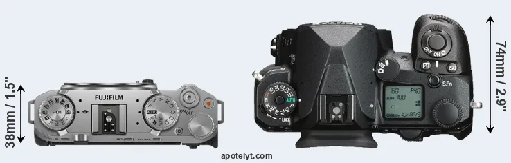 Compare X-M5 versus K-3 III top