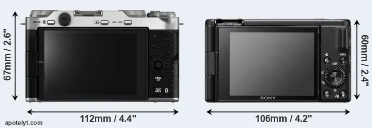Comparison X-M5 or ZV-1F rear