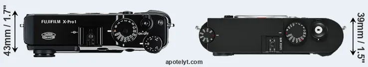 Compare X-Pro1 versus M10 top