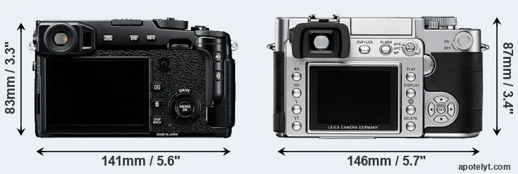 Comparison X-Pro2 or Digilux 3 rear