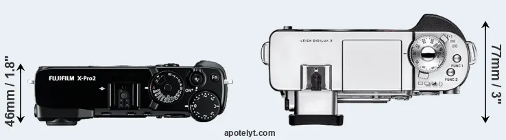 Compare X-Pro2 versus Digilux 3 top