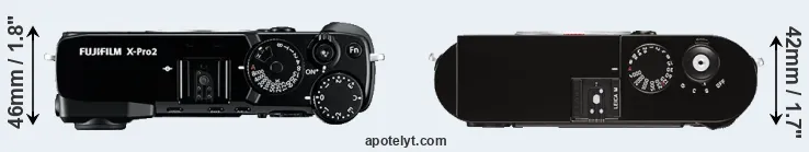 Compare X-Pro2 versus M Typ 262 top
