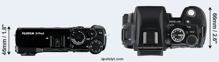 Compare X-Pro2 versus E-500 top