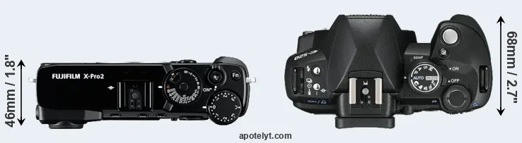 Compare X-Pro2 versus E-520 top