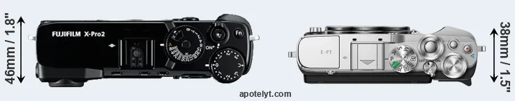 Compare X-Pro2 versus E-P7 top