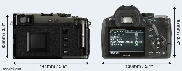 Comparison X-Pro3 or K-500 rear