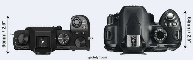 Compare X-S10 versus D60 top