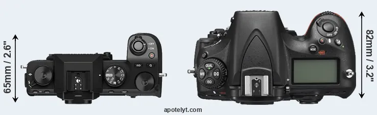 Compare X-S10 versus D810 top
