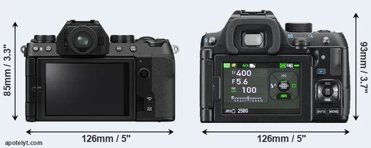 Comparison X-S10 or K-70 rear