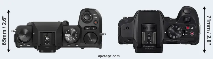 Compare X-S20 versus G6 top