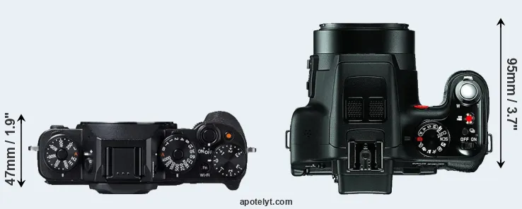 Compare X-T1 versus V-LUX 3 top