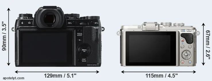 Comparison X-T1 or E-PL8 rear