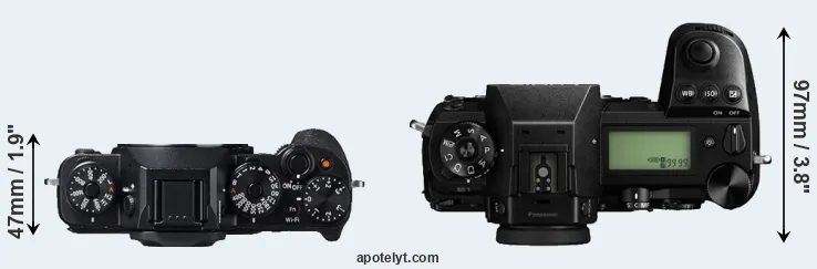 Compare X-T1 versus S1 top