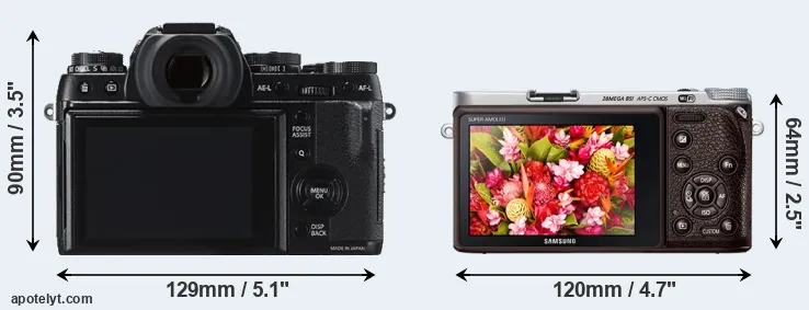 Comparison X-T1 or NX500 rear