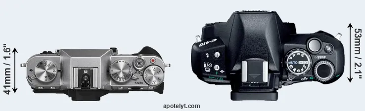Compare X-T10 versus E-410 top