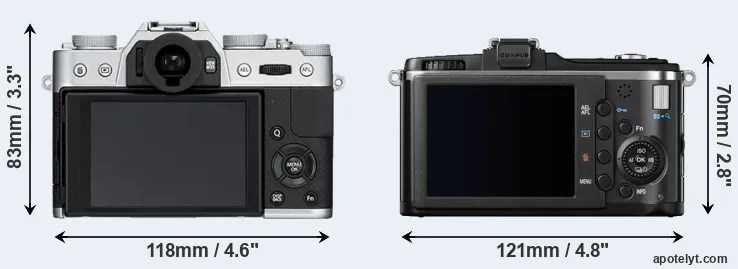 Comparison X-T10 or E-P2 rear