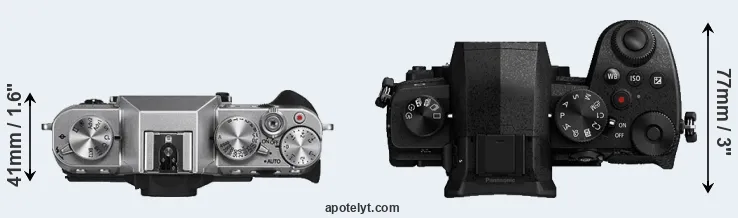 Compare X-T10 versus G90 top