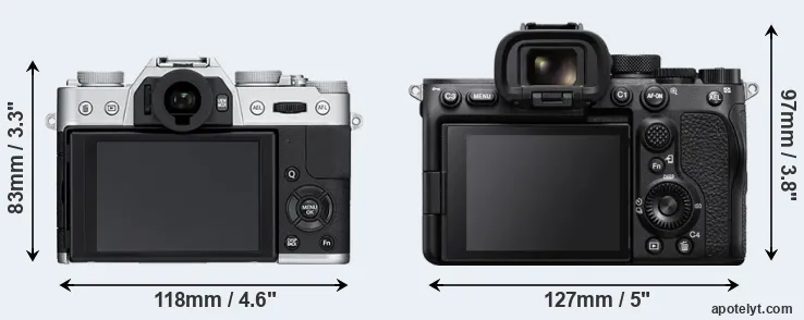 Comparison X-T10 or A7S III rear