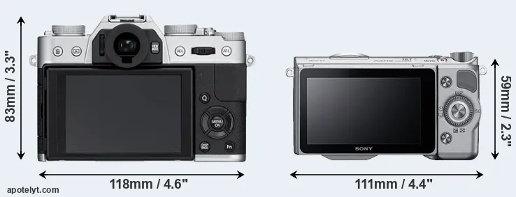 Comparison X-T10 or NEX-5T rear