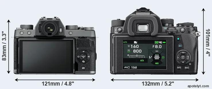 Comparison X-T100 or KP rear