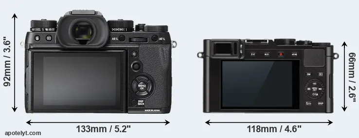 Comparison X-T2 or D-LUX Typ 109 rear