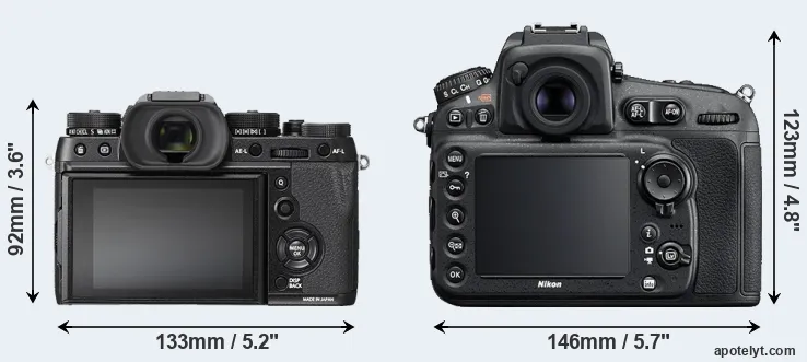 Comparison X-T2 or D810 rear