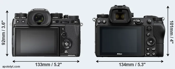 Comparison X-T2 or Z6 rear