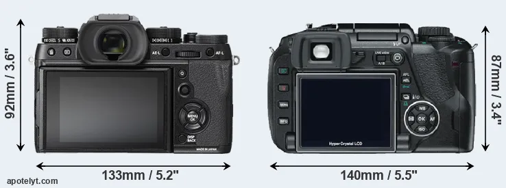 Comparison X-T2 or E-330 rear