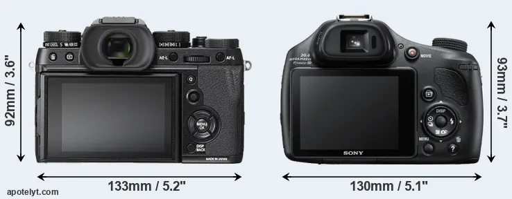 Comparison X-T2 or HX400V rear
