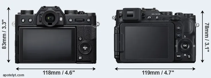 Comparison X-T20 or P7800 rear